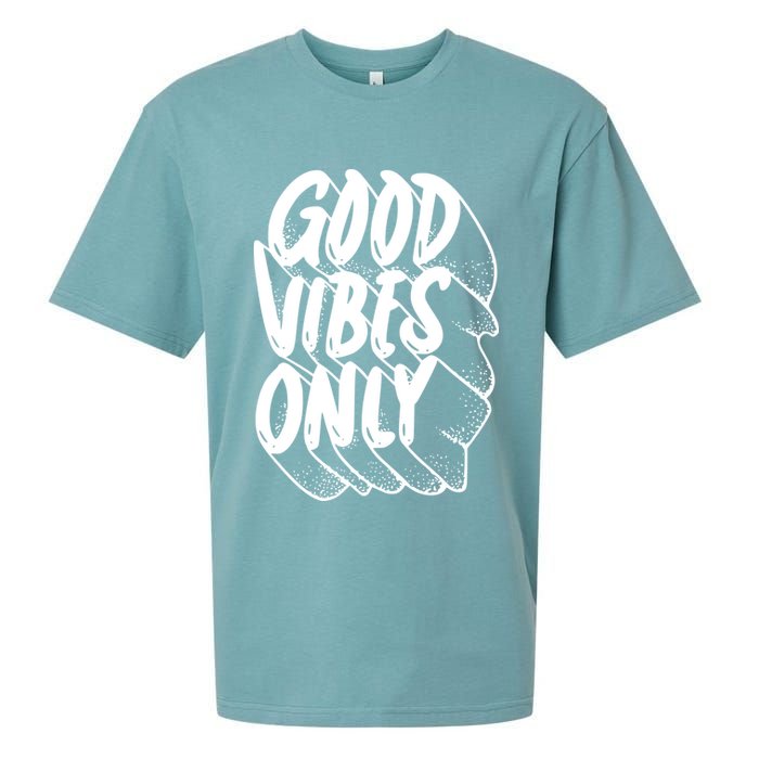 Good Vibes Only Cool Retro Sueded Cloud Jersey T-Shirt