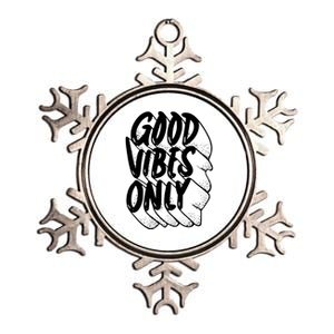 Good Vibes Only Cool Retro Metallic Star Ornament