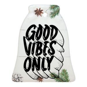 Good Vibes Only Cool Retro Ceramic Bell Ornament