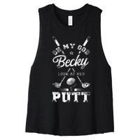 Golf Vintage Oh My God Becky Look At Her Putt Women's Racerback Cropped Tank