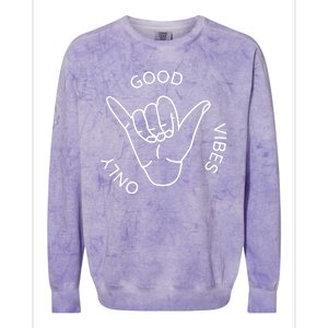 Good Vibes Only Gnarly Surfer Colorblast Crewneck Sweatshirt