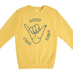 Good Vibes Only Gnarly Surfer Premium Crewneck Sweatshirt