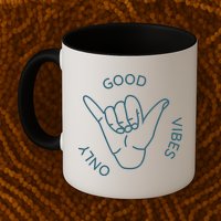 Good Vibes Only Gnarly Surfer Mug