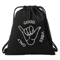 Good Vibes Only Gnarly Surfer Drawstring Bag