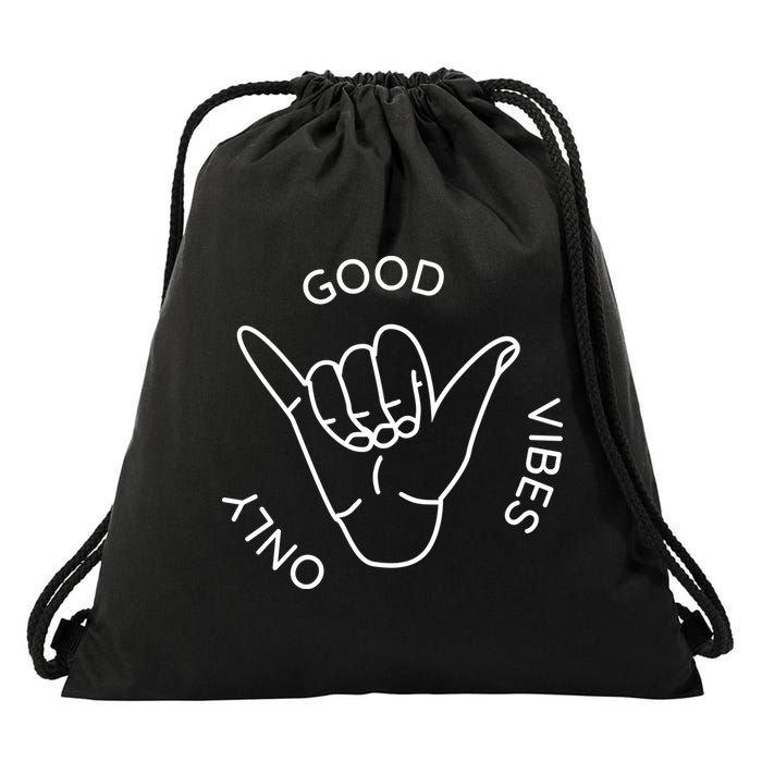 Good Vibes Only Gnarly Surfer Drawstring Bag