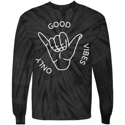 Good Vibes Only Gnarly Surfer Tie-Dye Long Sleeve Shirt