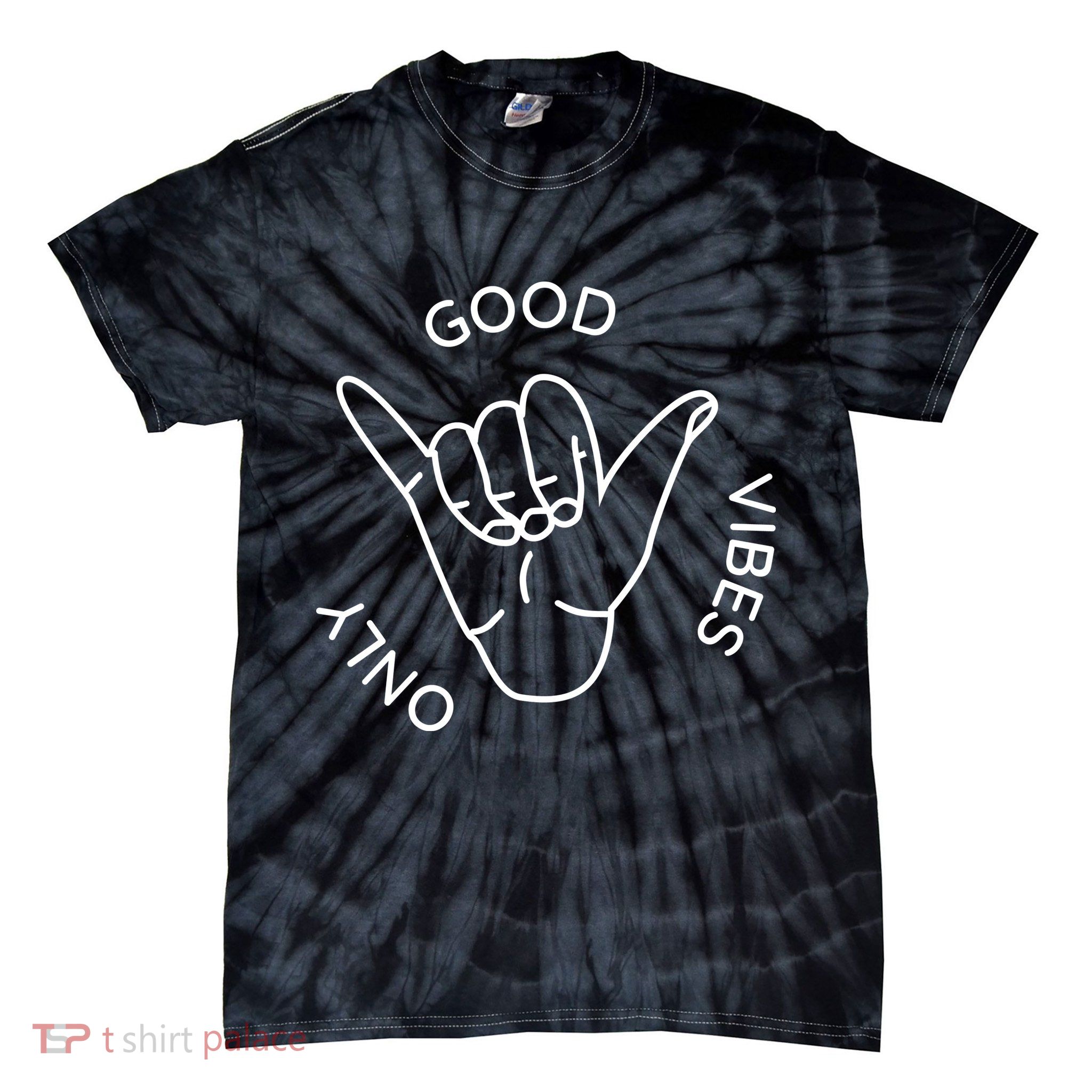 Good Vibes Only Gnarly Surfer Tie-Dye T-Shirt