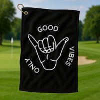 Good Vibes Only Gnarly Surfer Golf Towel