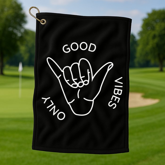 Good Vibes Only Gnarly Surfer Golf Towel