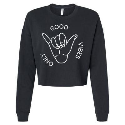 Good Vibes Only Gnarly Surfer Cropped Pullover Crew