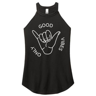 Good Vibes Only Gnarly Surfer Women's Perfect Tri Rocker Tank