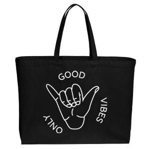 Good Vibes Only Gnarly Surfer Cotton Canvas Jumbo Tote