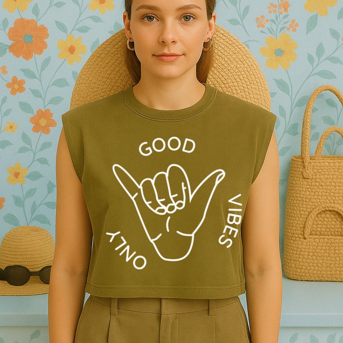 Good Vibes Only Gnarly Surfer Garment-Dyed Women's Muscle Tee