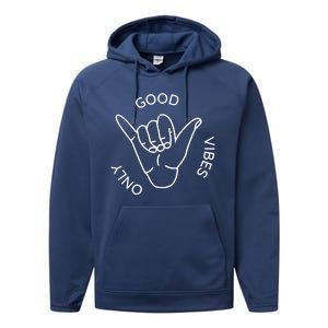 Good Vibes Only Gnarly Surfer Performance Fleece Hoodie