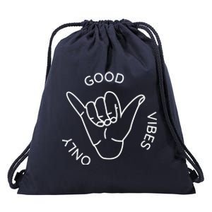 Good Vibes Only Gnarly Surfer Drawstring Bag