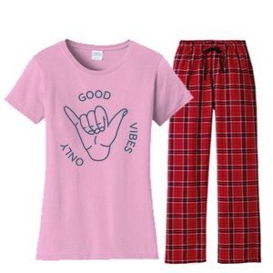 Good Vibes Only Gnarly Surfer Women's Flannel Pajama Set