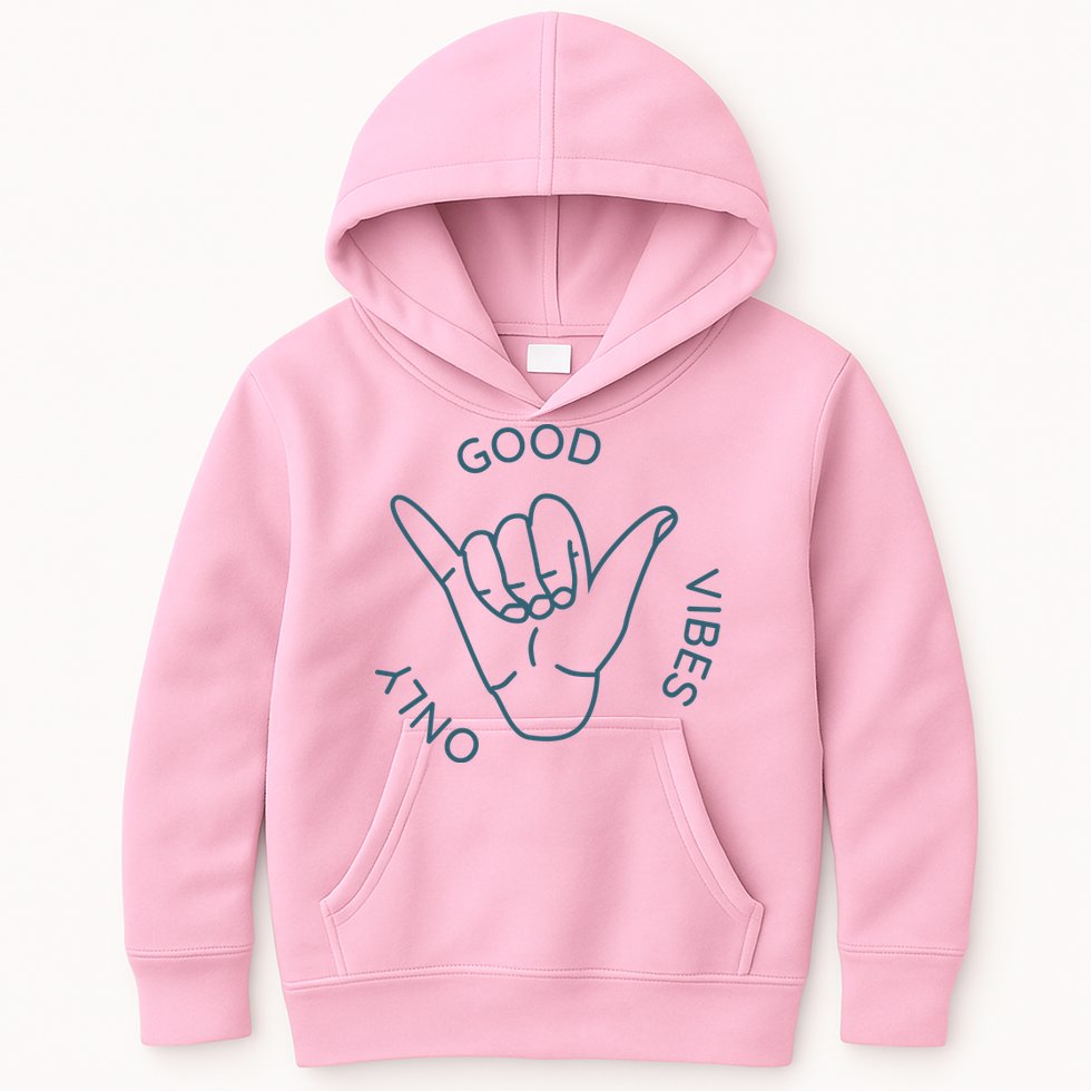 Good Vibes Only Gnarly Surfer Kids Hoodie