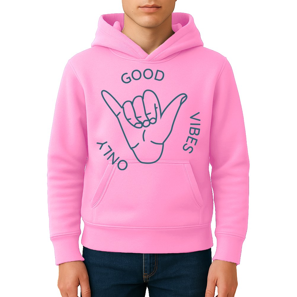 Good Vibes Only Gnarly Surfer Kids Hoodie