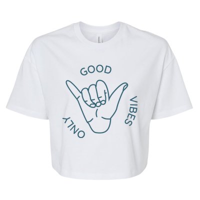 Good Vibes Only Gnarly Surfer Bella+Canvas Jersey Crop Tee