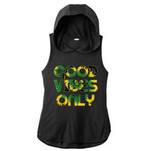 Good Vibe Only Jamaica Flag Tie Dye Positive Vibes Only Ladies PosiCharge Tri-Blend Wicking Draft Hoodie Tank