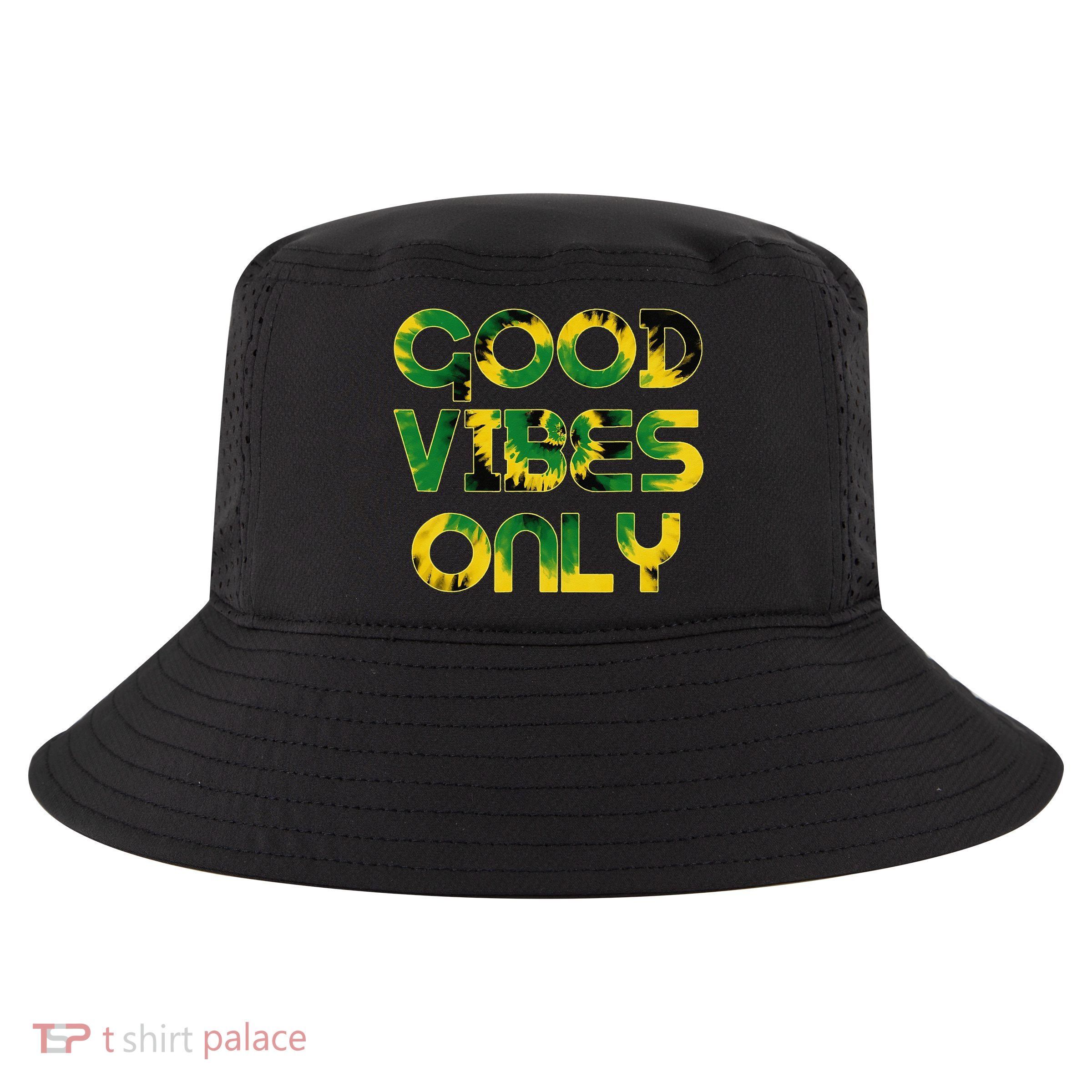Good Vibe Only Jamaica Flag Tie Dye Positive Vibes Only Cool Comfort Performance Bucket Hat