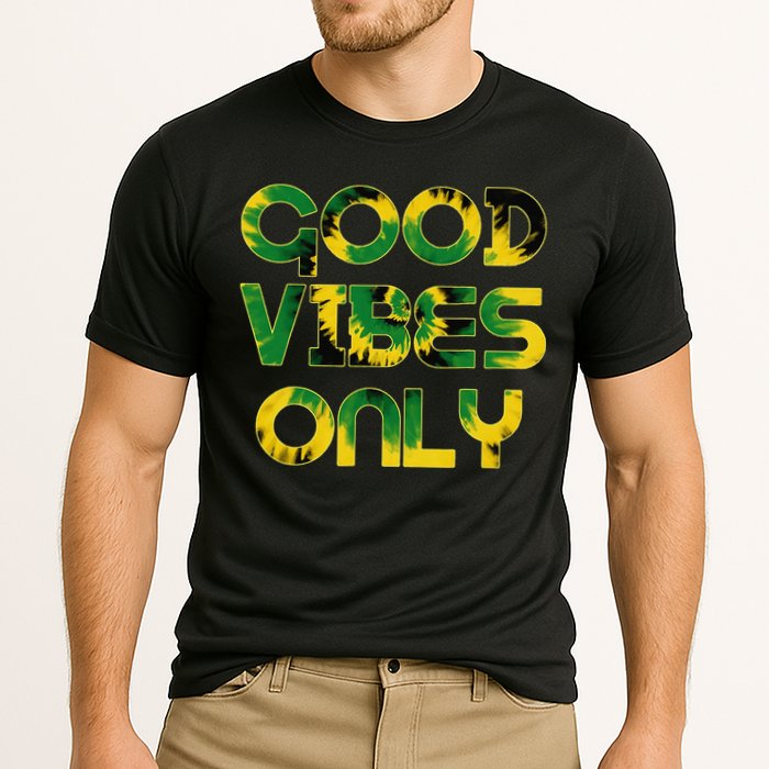 Good Vibe Only Jamaica Flag Tie Dye Positive Vibes Only Cooling Performance Crew T-Shirt