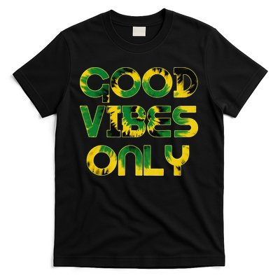 Good Vibe Only Jamaica Flag Tie Dye Positive Vibes Only T-Shirt