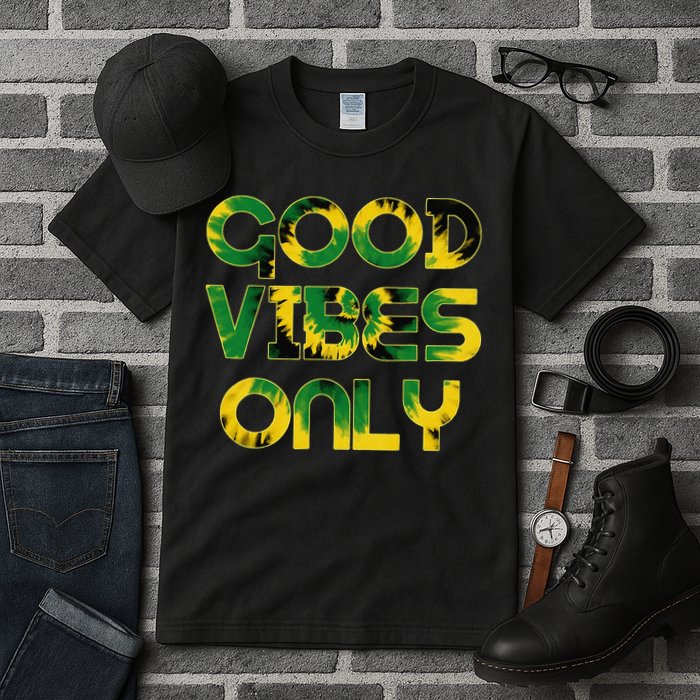 Good Vibe Only Jamaica Flag Tie Dye Positive Vibes Only Tall T-Shirt