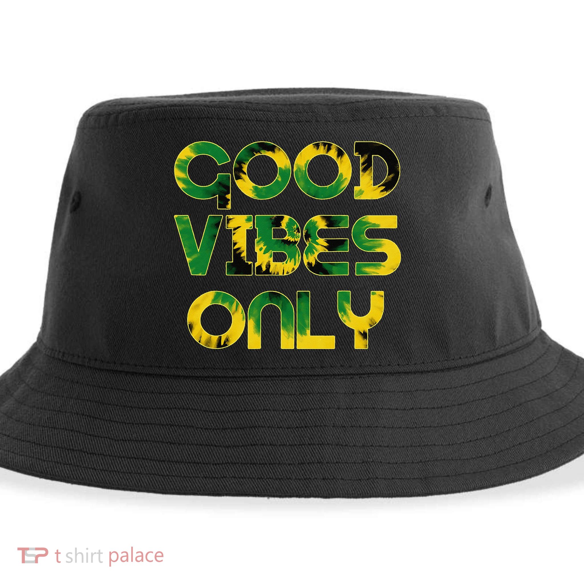 Good Vibe Only Jamaica Flag Tie Dye Positive Vibes Only Sustainable Bucket Hat