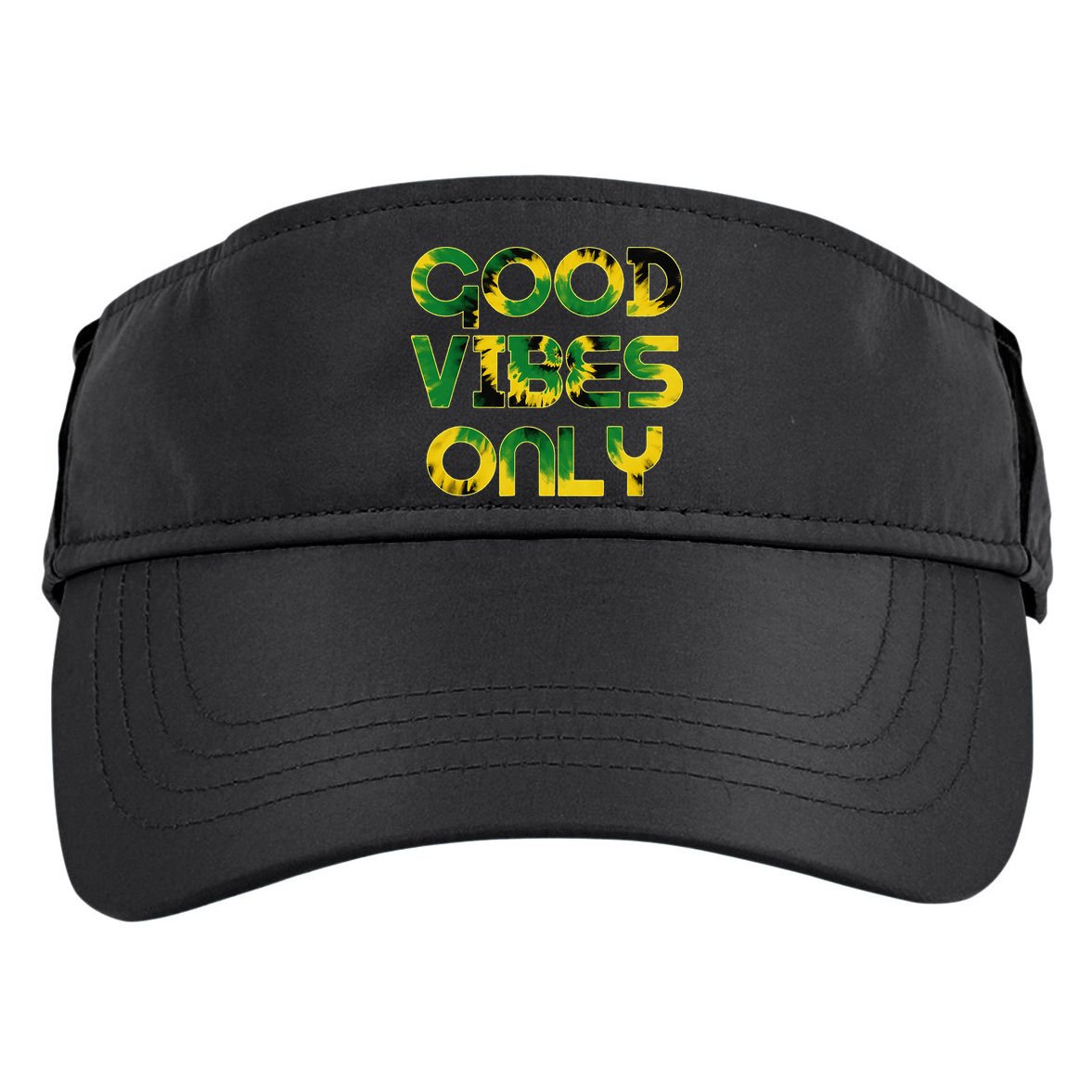 Good Vibe Only Jamaica Flag Tie Dye Positive Vibes Only Adult Drive Performance Visor
