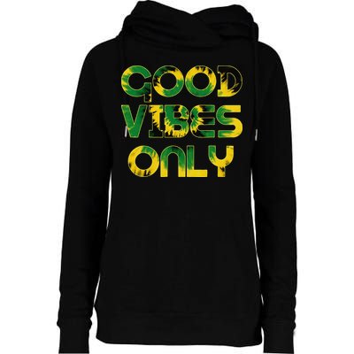 Good Vibe Only Jamaica Flag Tie Dye Positive Vibes Only Womens Funnel Neck Pullover Hood