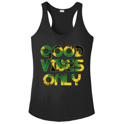 Good Vibe Only Jamaica Flag Tie Dye Positive Vibes Only Ladies PosiCharge Competitor Racerback Tank