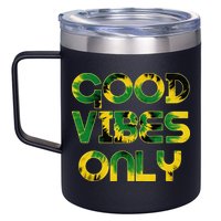 Good Vibe Only Jamaica Flag Tie Dye Positive Vibes Only 12oz Stainless Steel Coffee Mug