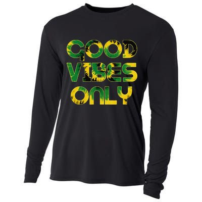 Good Vibe Only Jamaica Flag Tie Dye Positive Vibes Only Cooling Performance Long Sleeve Crew