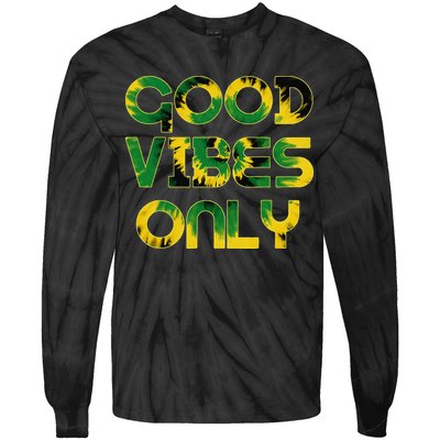 Good Vibe Only Jamaica Flag Tie Dye Positive Vibes Only Tie-Dye Long Sleeve Shirt