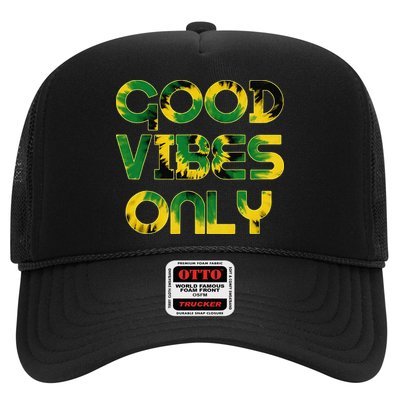 Good Vibe Only Jamaica Flag Tie Dye Positive Vibes Only Trucker Hat