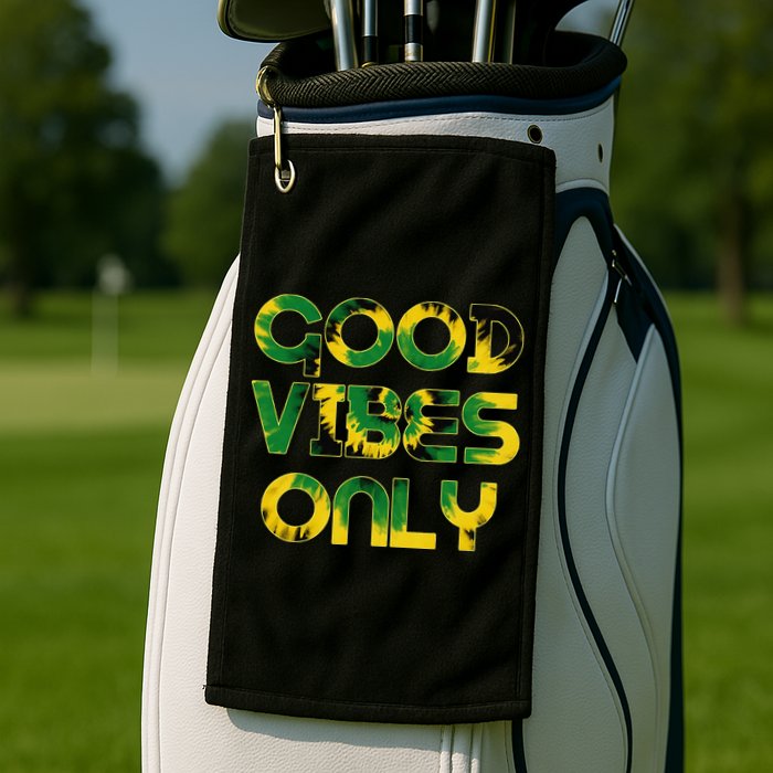 Good Vibe Only Jamaica Flag Tie Dye Positive Vibes Only Golf Towel