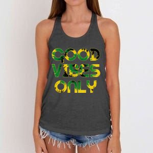 Good Vibe Only Jamaica Flag Tie Dye Positive Vibes Only Women's Knotted Racerback Tank