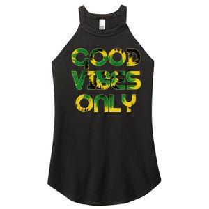 Good Vibe Only Jamaica Flag Tie Dye Positive Vibes Only Women's Perfect Tri Rocker Tank