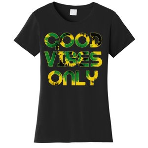 Good Vibe Only Jamaica Flag Tie Dye Positive Vibes Only Women's T-Shirt