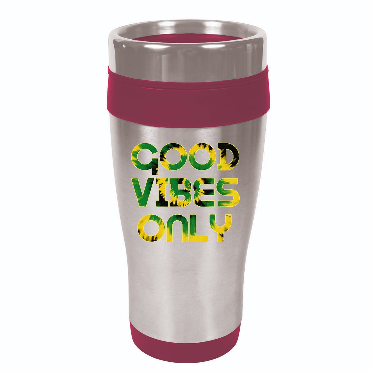 Good Vibe Only Jamaica Flag Tie Dye Positive Vibes Only 16oz Travel Tumbler