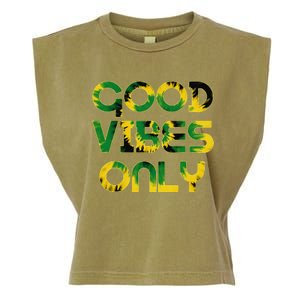 Good Vibe Only Jamaica Flag Tie Dye Positive Vibes Only Garment-Dyed Women's Muscle Tee