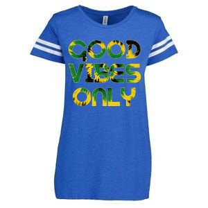 Good Vibe Only Jamaica Flag Tie Dye Positive Vibes Only Enza Ladies Jersey Football T-Shirt