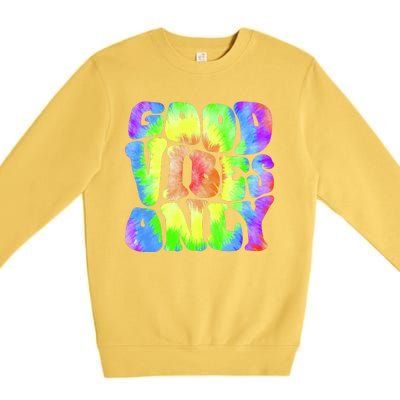 Good Vibes Only Trippy Colorful Vibing Premium Crewneck Sweatshirt