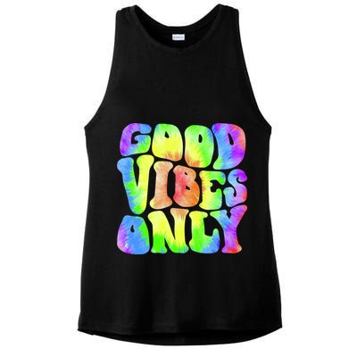 Good Vibes Only Trippy Colorful Vibing Ladies PosiCharge Tri-Blend Wicking Tank
