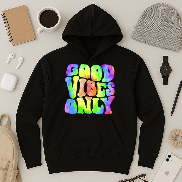 Good Vibes Only Trippy Colorful Vibing Hoodie
