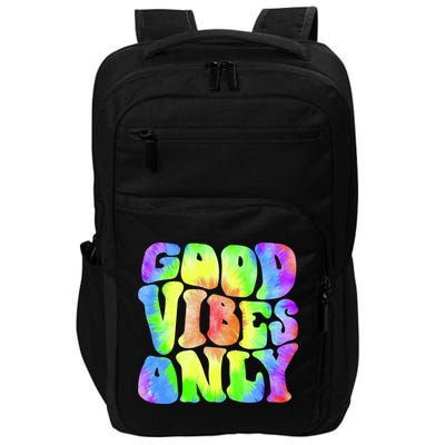 Good Vibes Only Trippy Colorful Vibing Impact Tech Backpack
