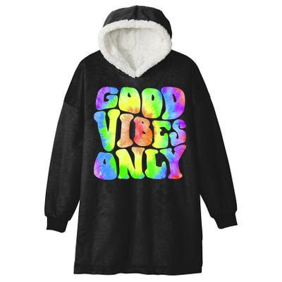Good Vibes Only Trippy Colorful Vibing Hooded Wearable Blanket