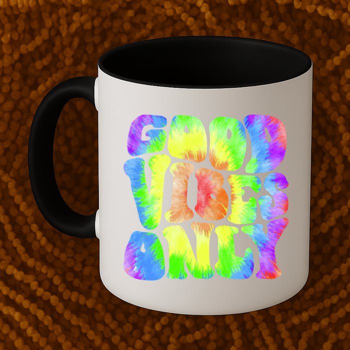 Good Vibes Only Trippy Colorful Vibing Mug