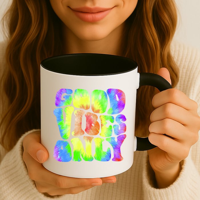Good Vibes Only Trippy Colorful Vibing Mug